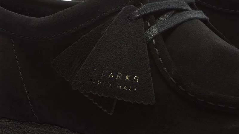 Clarks Originals Wallabee Black Suede Closeup