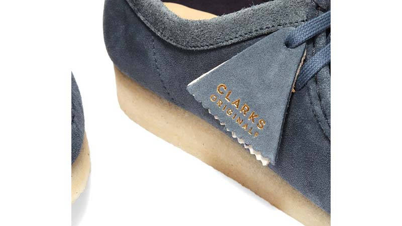 Clarks Originals Wallabee Blue Suede Closeup