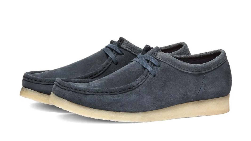 Clarks wallabees blue suede best sale