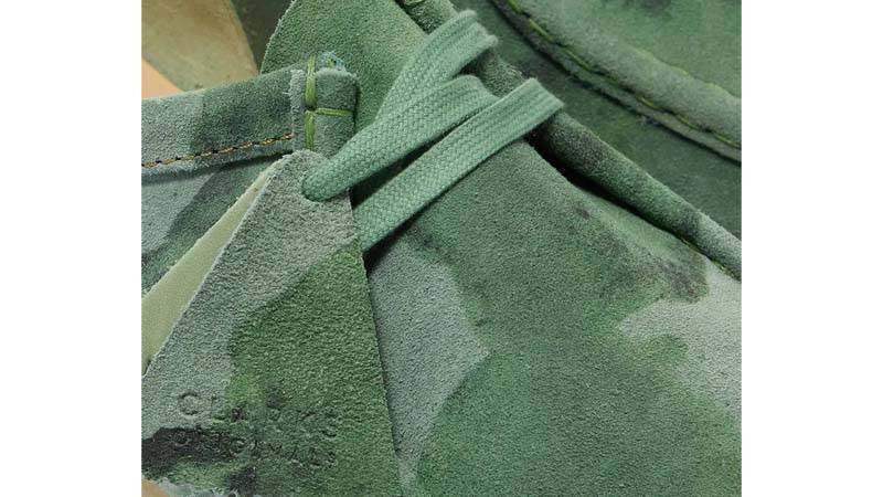 Clarks Originals Wallabee Green Camo Closeup