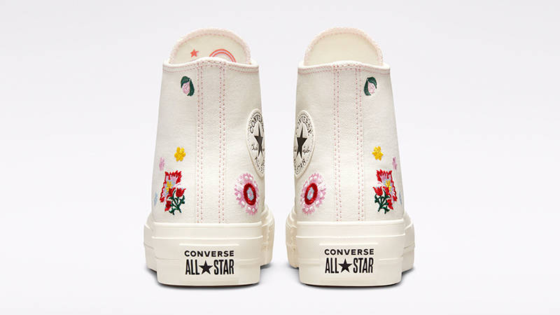 Converse Chuck Taylor Platform Floral Embroidery High Egret