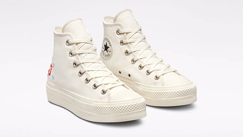 Converse Chuck Taylor Platform Floral Embroidery High Egret