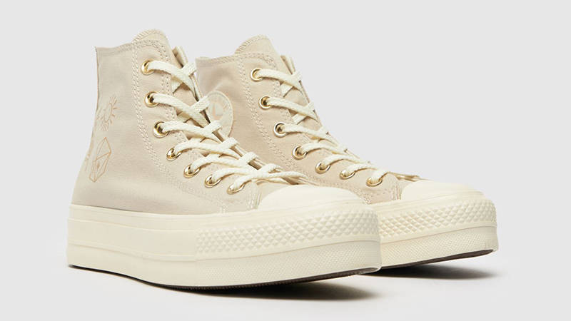 converse stone floral lift hi trainers