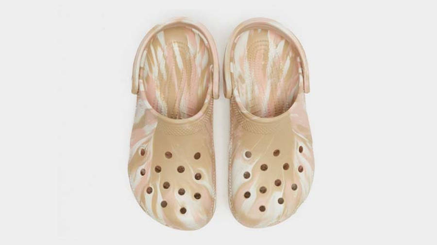 crocs pink marble