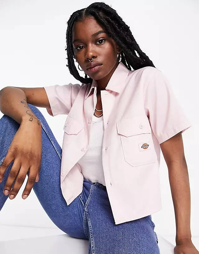 Dickies Short Sleeve Work Shirt Pink