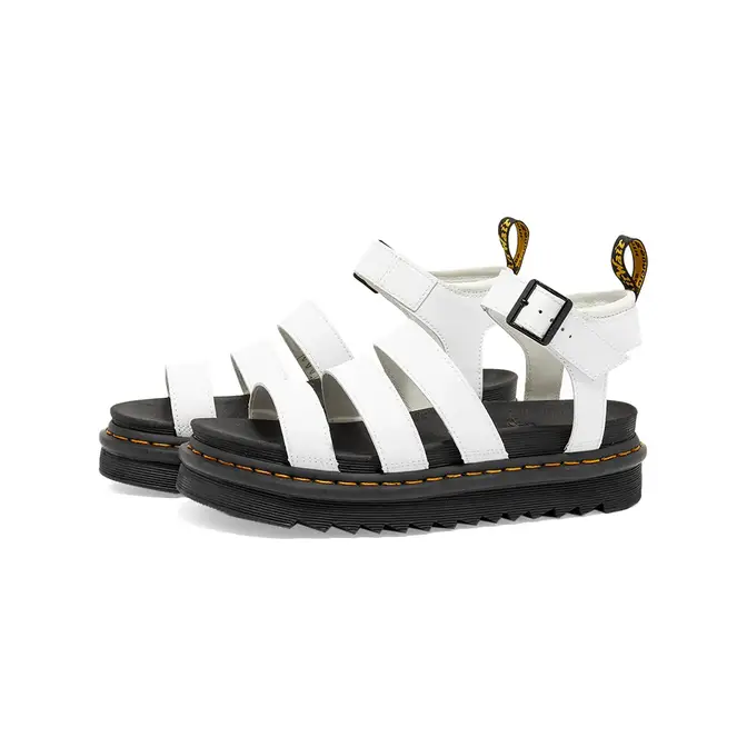 Dr. Martens Blaire White Platform Slide / Sandals 3 Straps