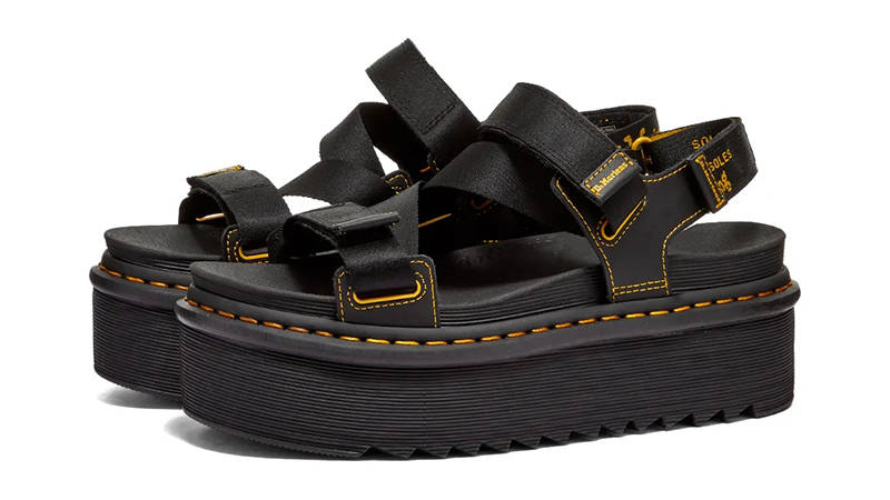 Dr. Martens Kimber Sandal Black Yellow
