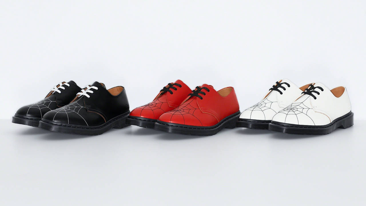 〒〒〒   Supreme Dr.Martens spiderweb 25 Supreme x Dr. Marten 1461 Spider Web red | eBay