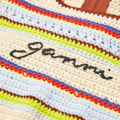 GANNI Crochet Logo Bikini Top Multi Detail