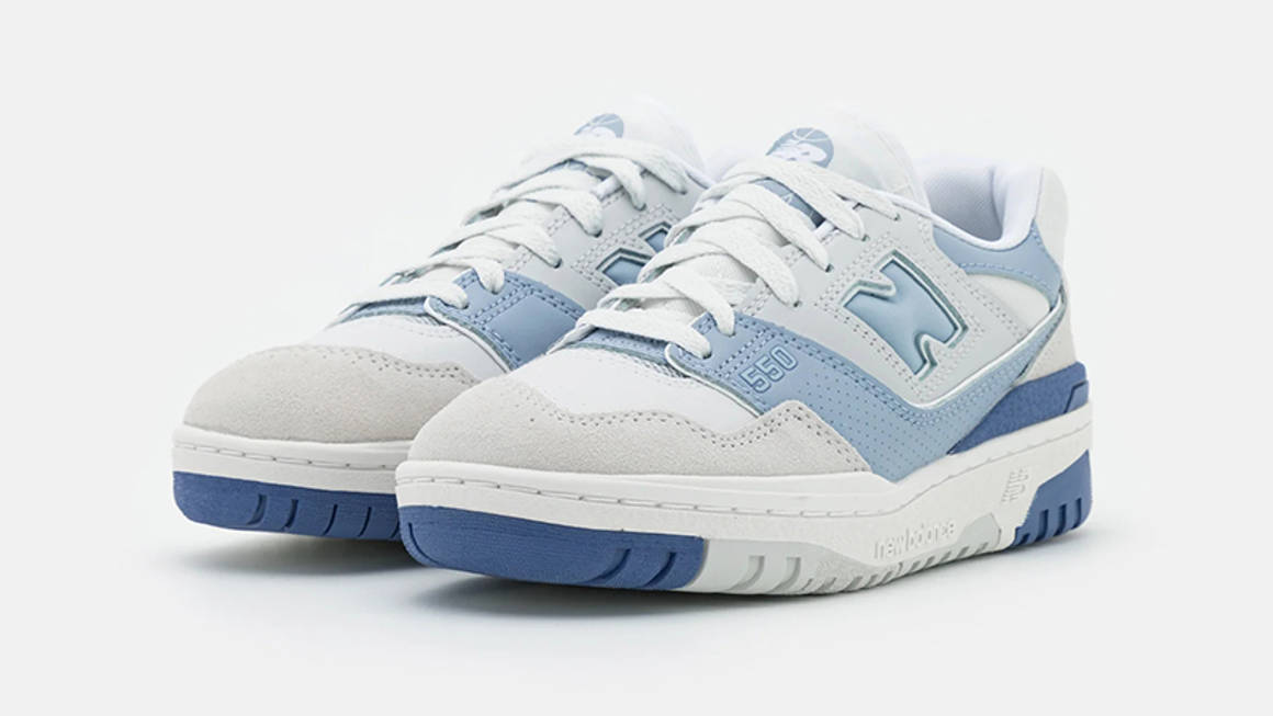 new balance grey blue white