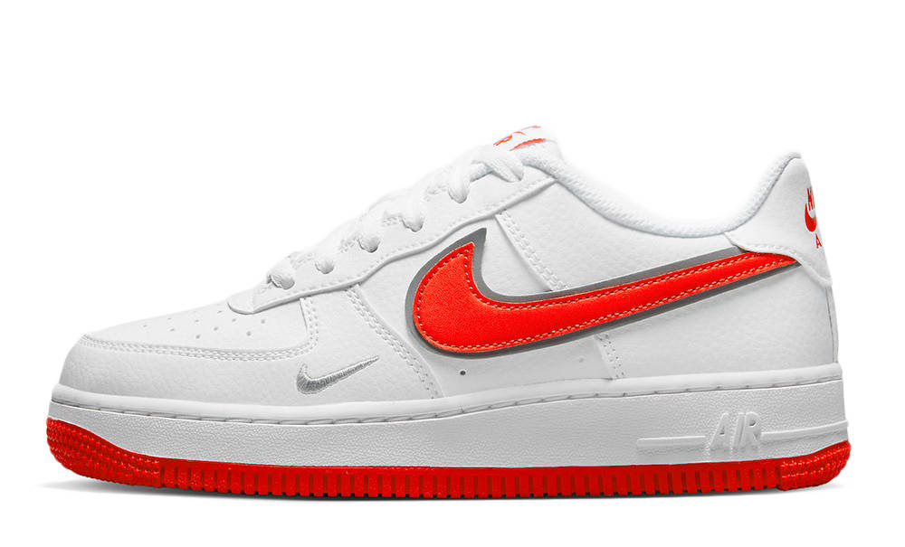 Nike Air Force 1 Low GS White Silver Orange