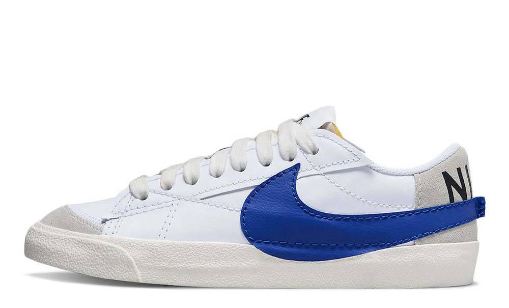 nike blazer royal white out