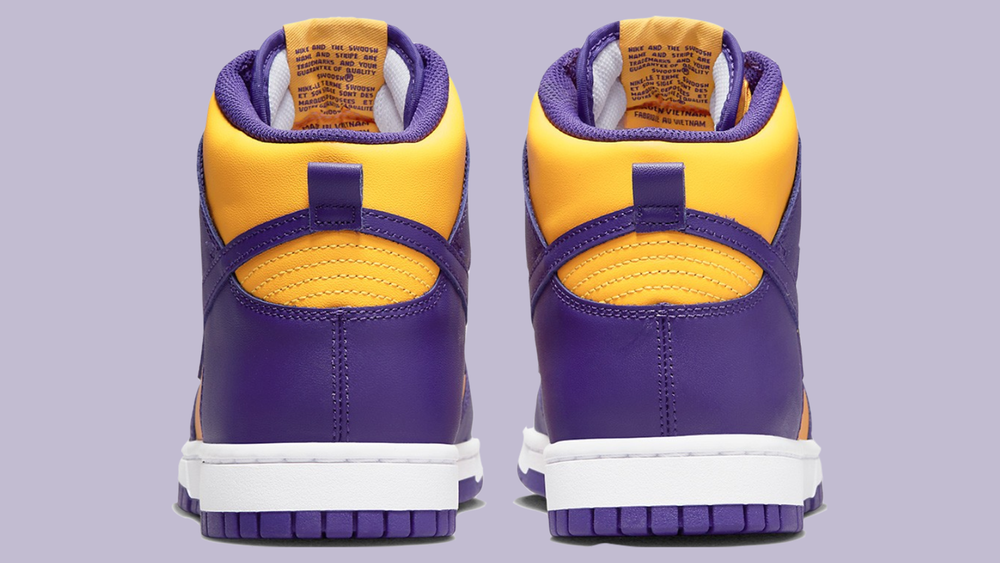 Nike Dunk High Lakers Court Purple Header