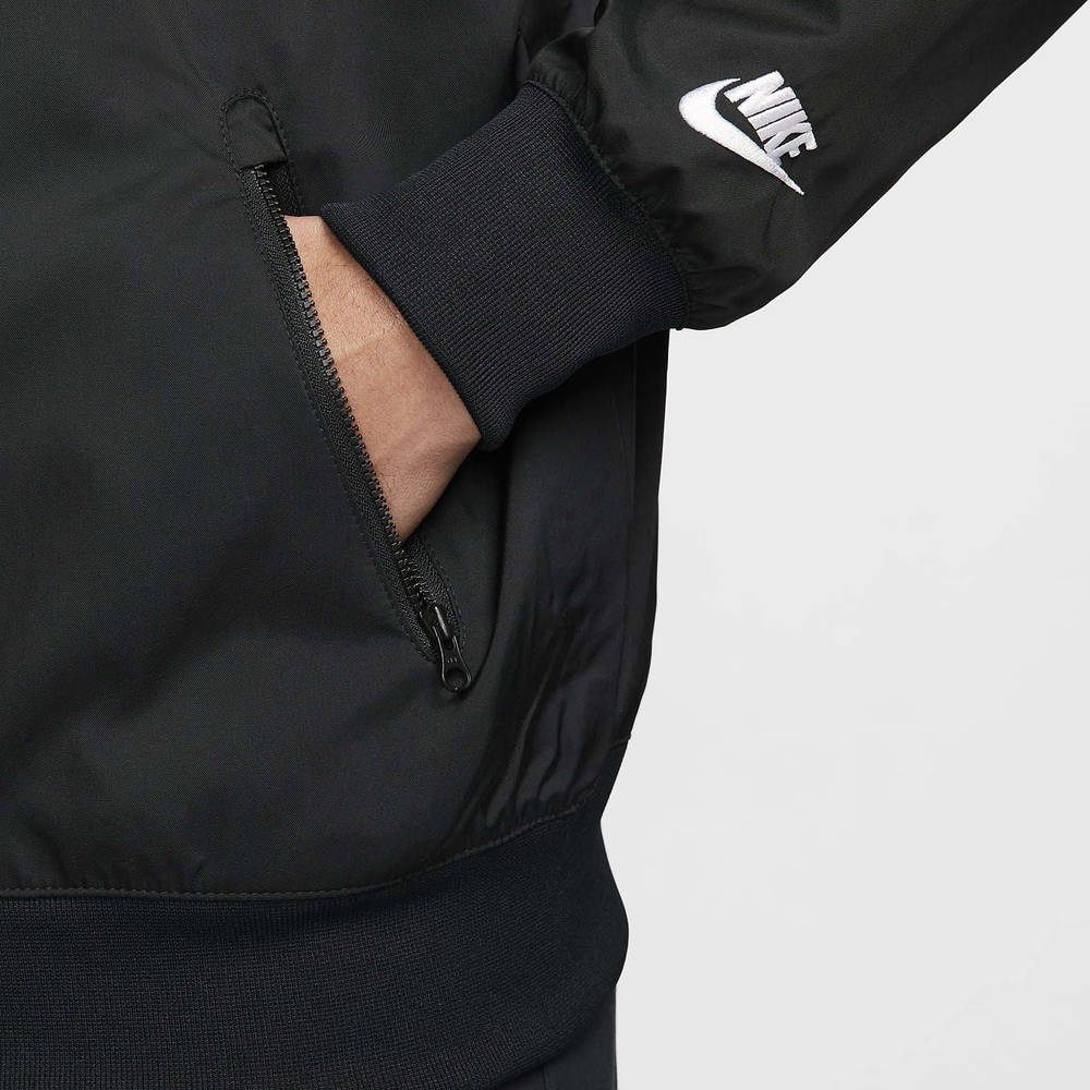 Nike Sportswear Sport Essentials+ Woven Windrunner Jacket Black Closeup Pocket