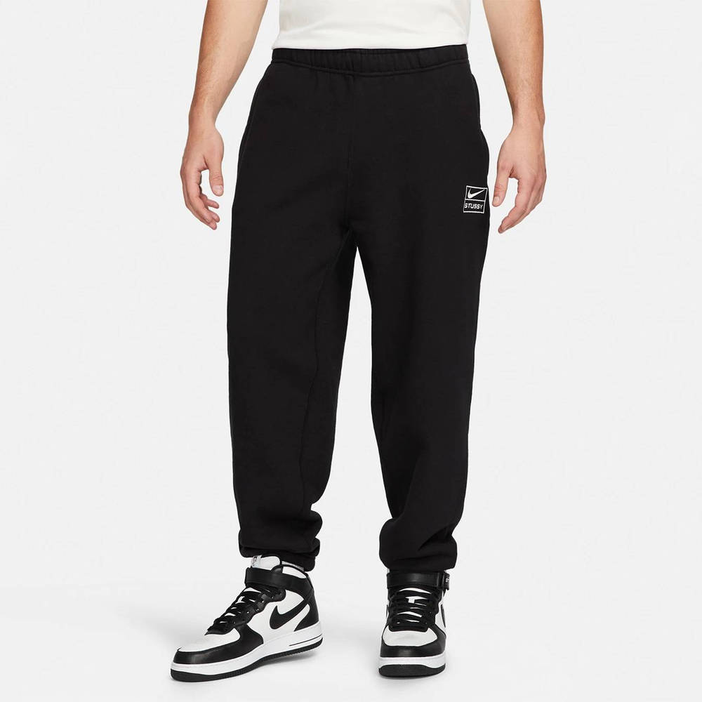 Nike x Stussy Washed Fleece Pant - Black | The Sole Supplier
