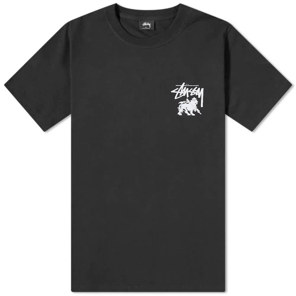 Stussy Rasta Dot Pig. Dyed T-Shirt - Black | The Sole Supplier
