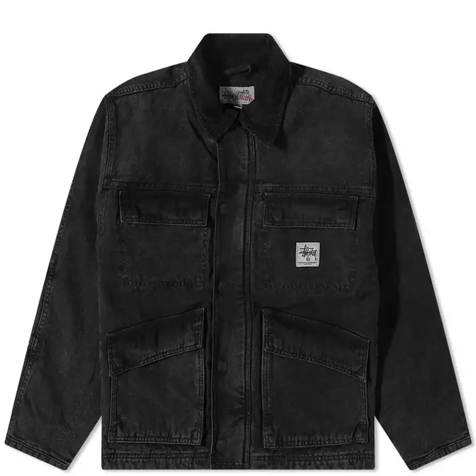 Stussy Washed Canvas Shop Jacket | Where To Buy | 115589-blac
