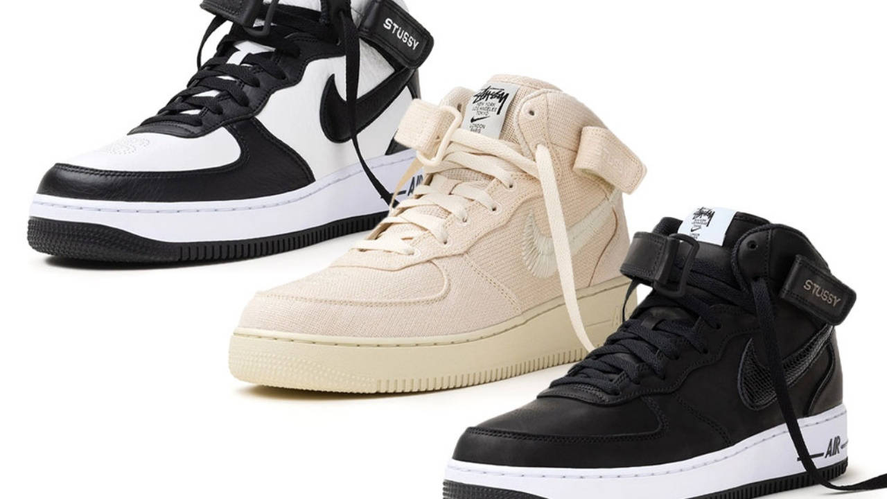 The Stussy x Nike Air Force 1 Mid Collection Is Officially