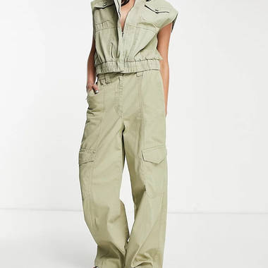 Topshop Co-Ord High Waisted Cargo Trouser