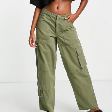 Topshop Relaxed Low Slung Cargo Trousers