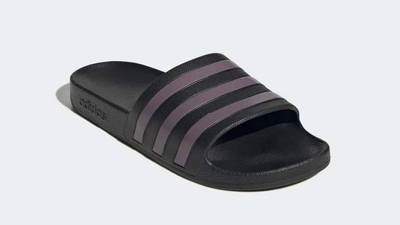 adidas Adilette Aqua Slides Black Purple Front