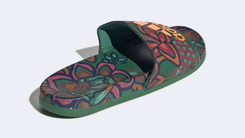 adidas Adilette Comfort Green Signal Orange Back