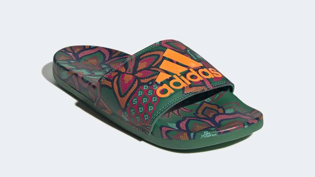 adidas Adilette Comfort Green Signal Orange Front