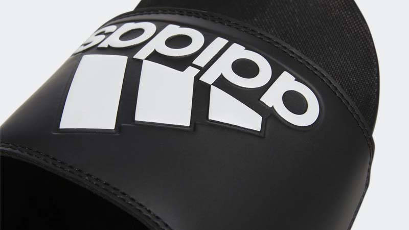 adidas Adilette Comfort Slides Black Closeup