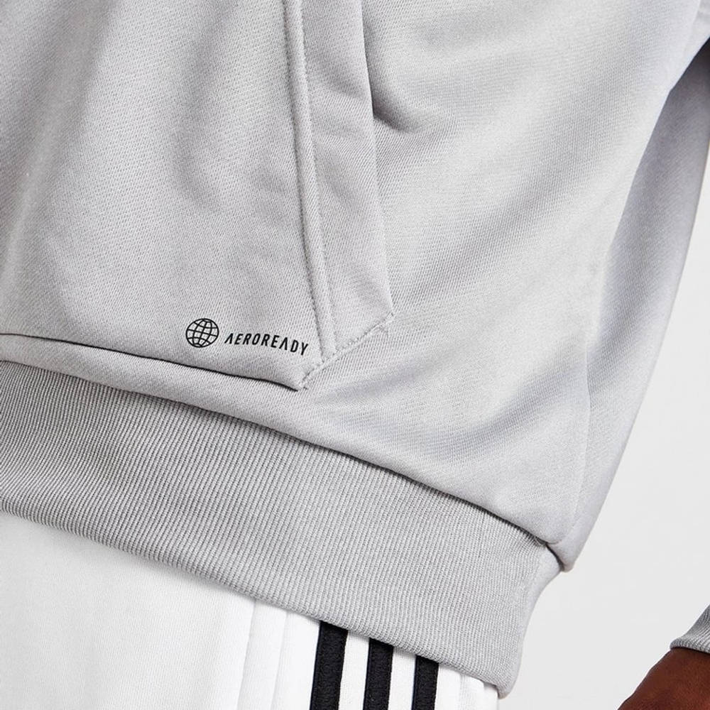 adidas Match Half-Zip Football Hoodie Grey Detail 2