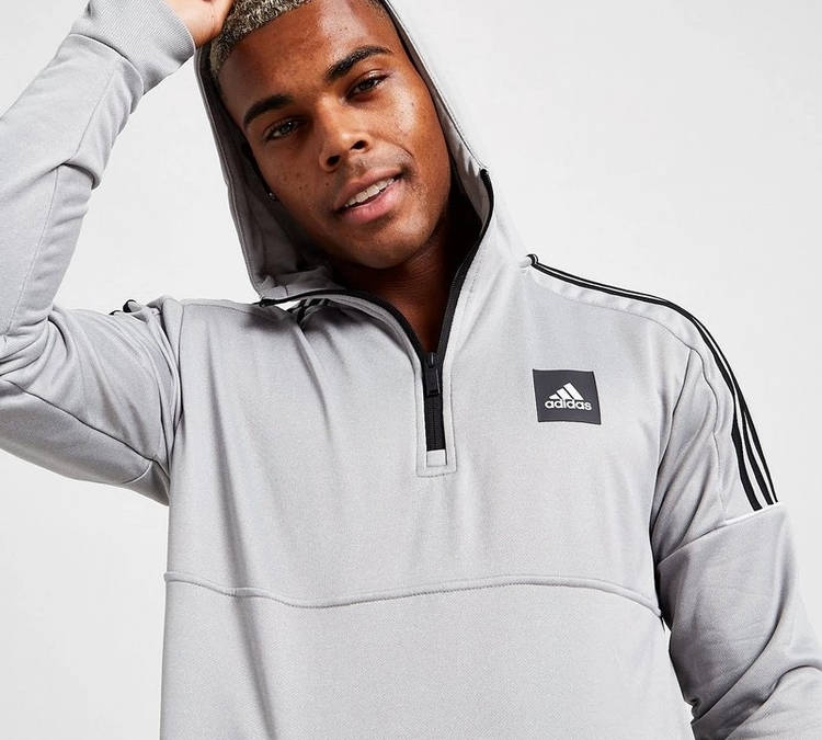 adidas match half zip hoodie