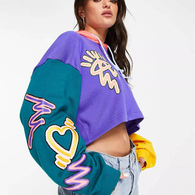 adidas Pride Colour Block Crop Hoodie adidas Pride Colour Block Crop Hoodie
