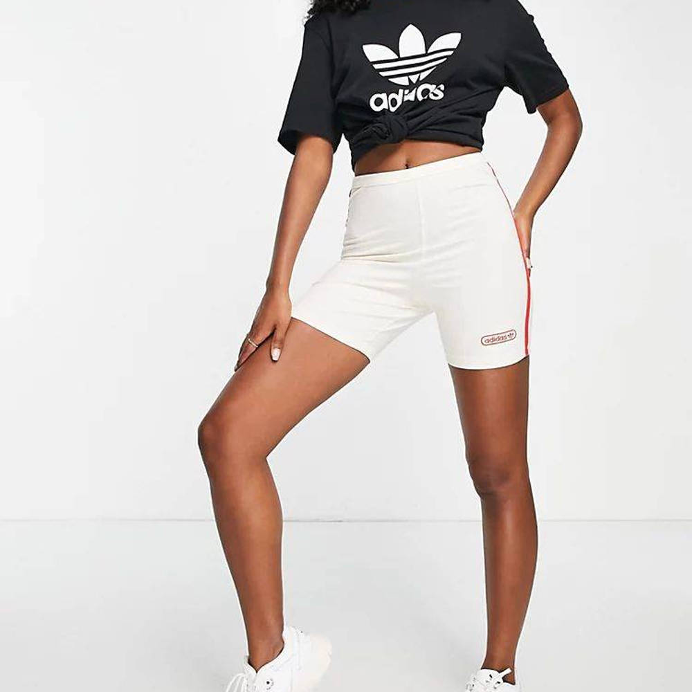 adidas Resort Legging Shorts - Off-White Red | The Sole Supplier