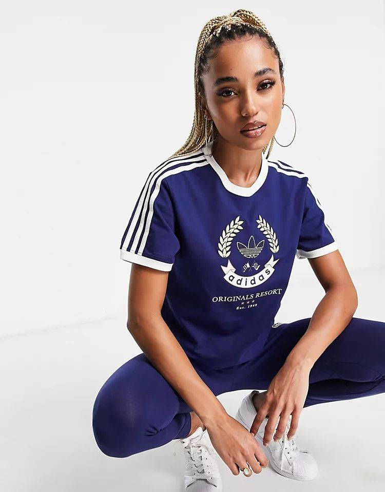 adidas Originals Resort T-shirt Navy Front