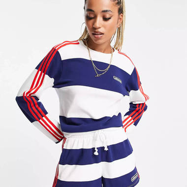 adidas Resort Long Sleeve Striped Top adidas Resort Long Sleeve Striped Top