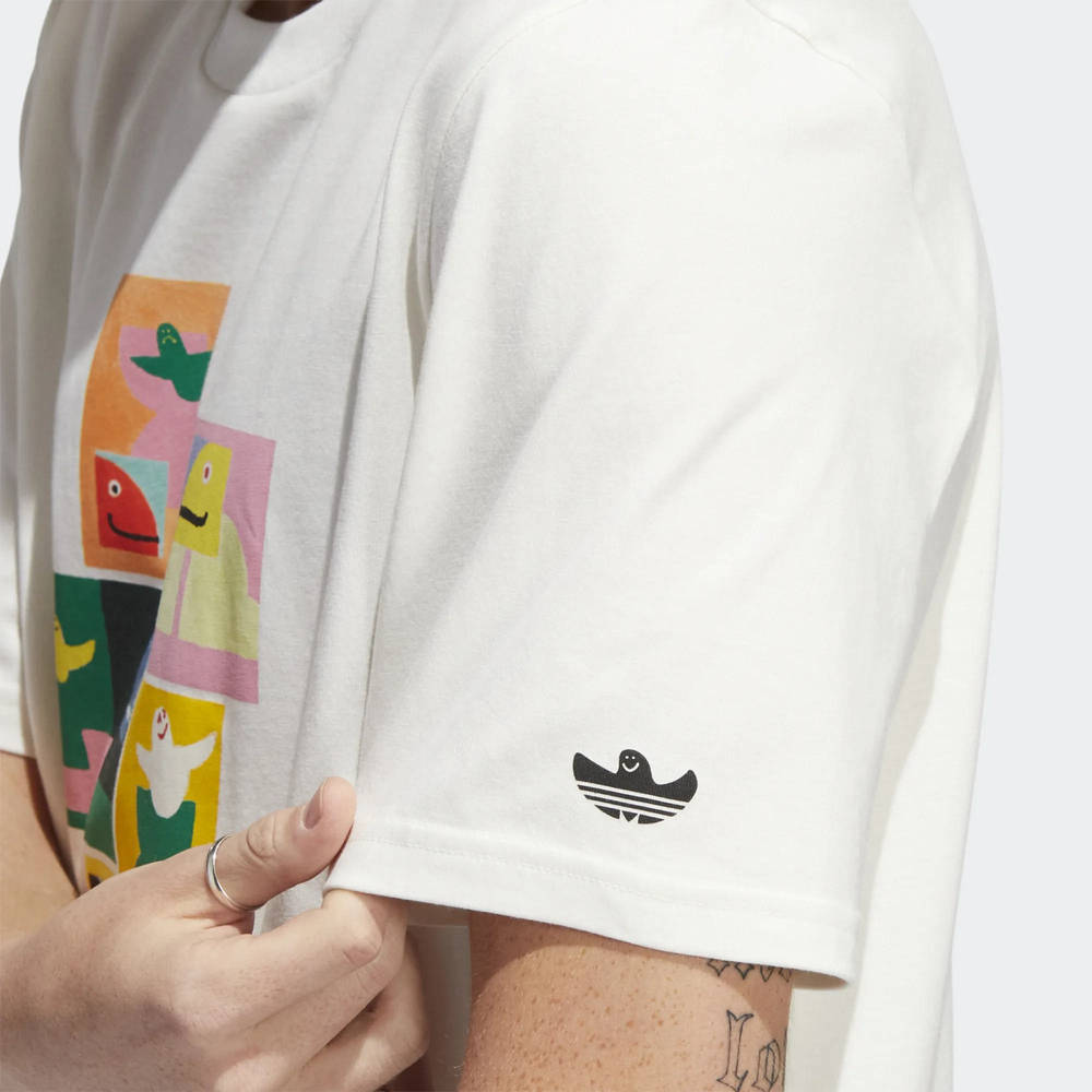 adidas Shmoofoil Painted T-Shirt Sail arm logo