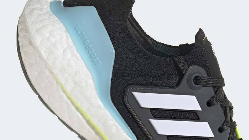 adidas Ultra Boost 22 Black Solar Yellow Closeup