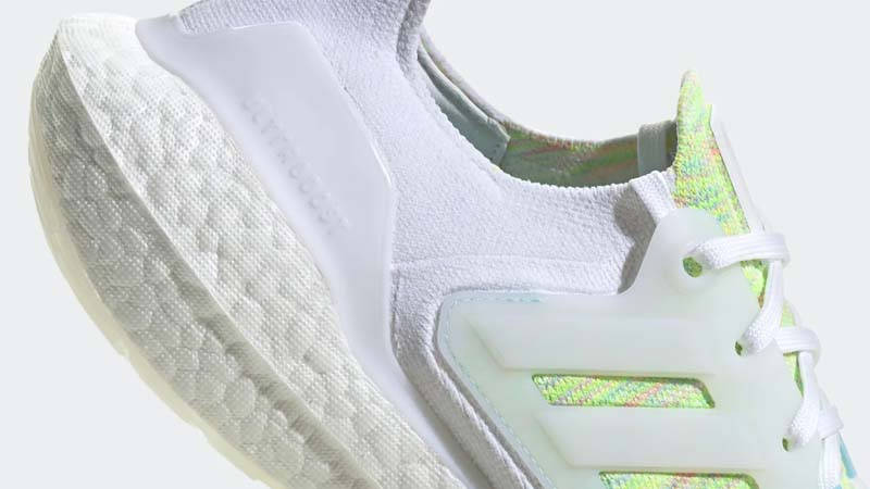 adidas Ultra Boost 22 White Bliss Blue Closeup