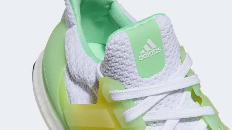adidas Ultra Boost 5.0 DNA White Beam Green Closeup