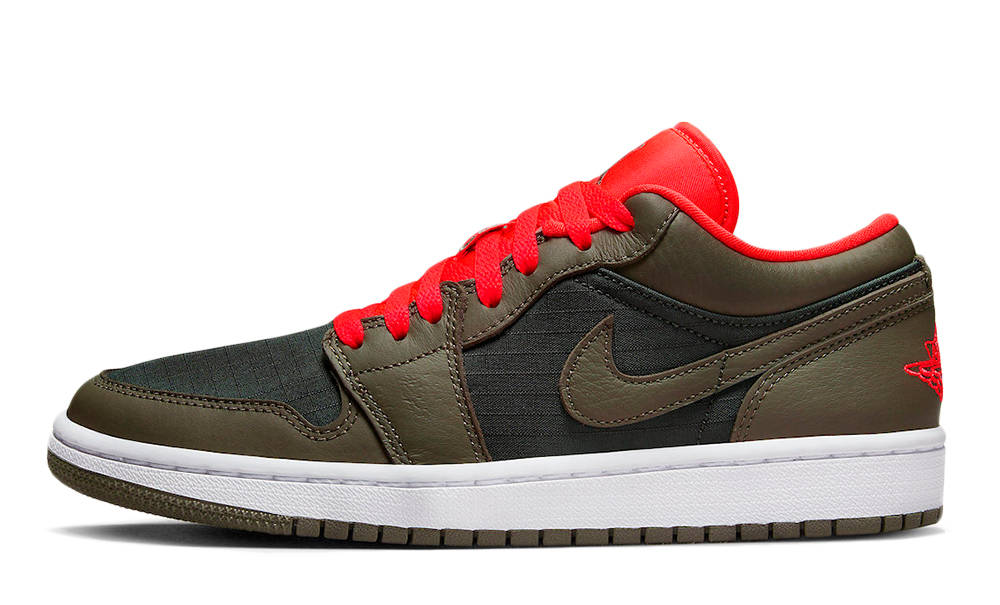 Air Jordan 1 Low Black Olive Crimson