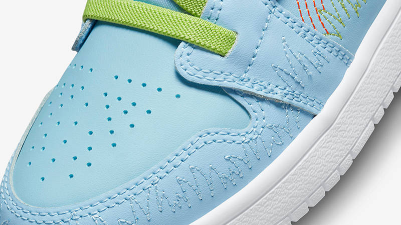 Air Jordan 1 Low GS Blue Stitch DR9500-400 Detail