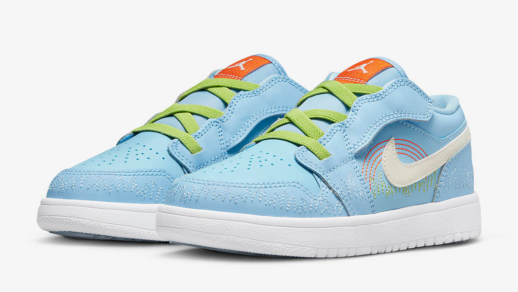 Air Jordan 1 Low GS Blue Stitch DR9500-400 Side