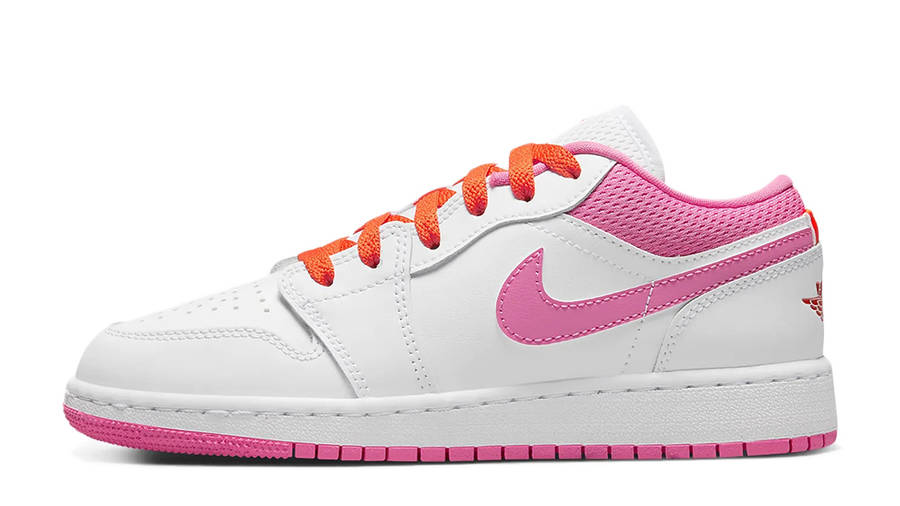 white and pink jordan 1 low