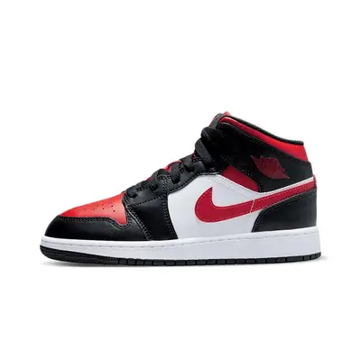 Air Jordan 1 Mid GS Bred Toe White | Where To Buy | 554725-079 | The ...