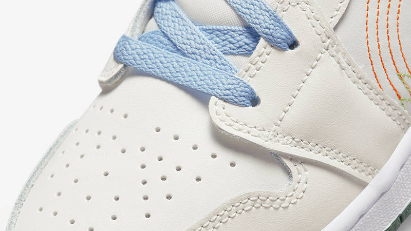 jordan air 1 mid trainers with stitch swoosh in multi