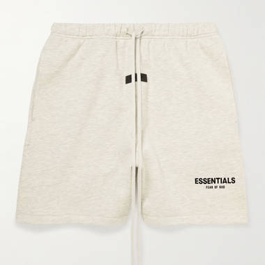 Fear of God ESSENTIALS Logo-Flocked Cotton-Blend Jersey Drawstring Shorts