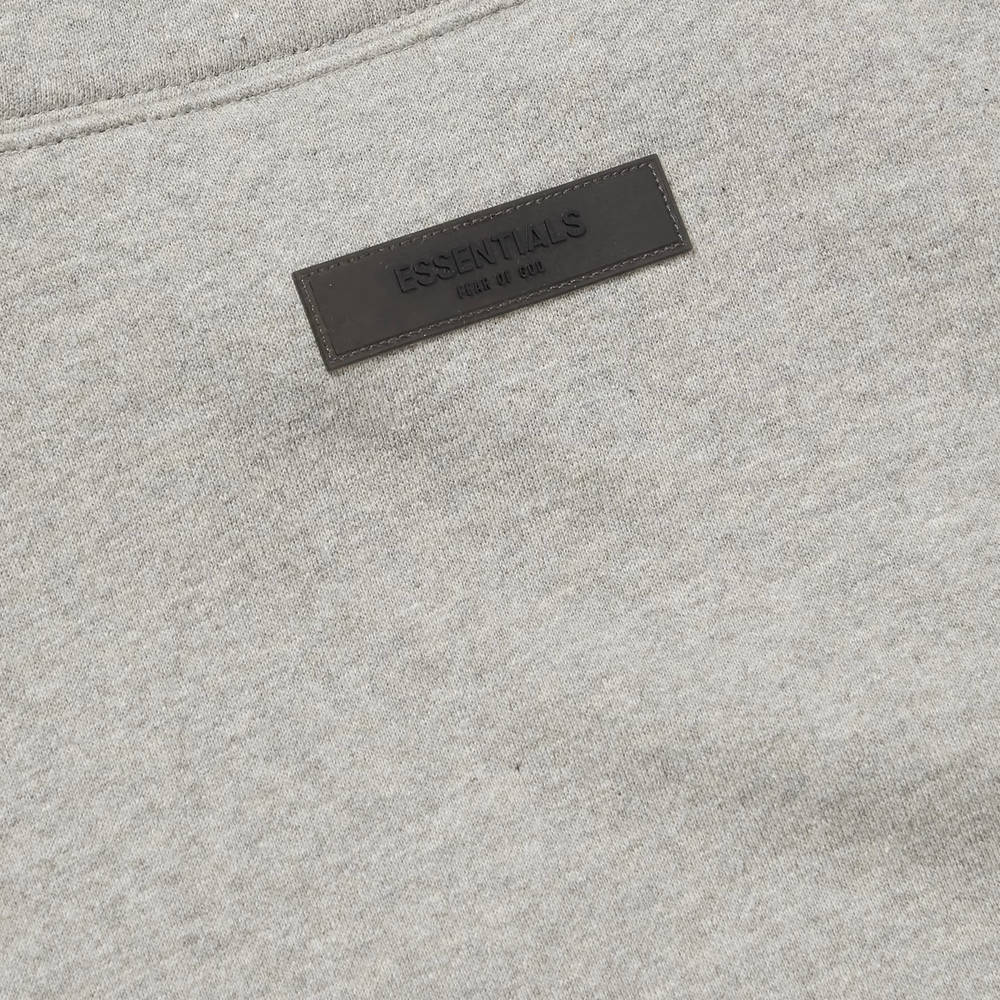 Fear of God ESSENTIALS Logo-Flocked Cotton-Blend Jersey Mock Neck Sweatshirt Grey tag