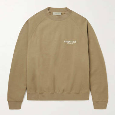 Fear of God ESSENTIALS Logo-Flocked Cotton-Blend Jersey Sweatshirt