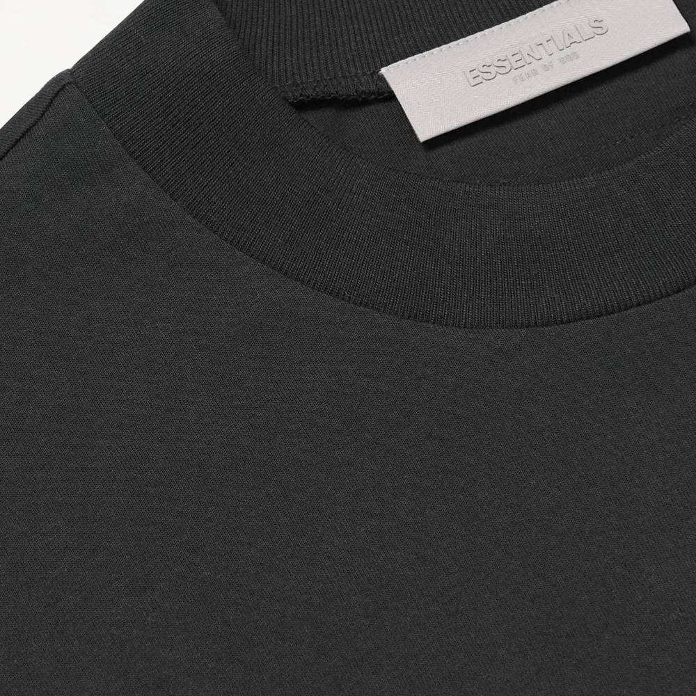Fear of God ESSENTIALS Logo-Flocked Cotton-Blend Jersey T-Shirt Black tag