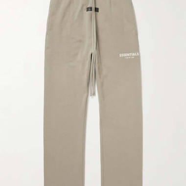 Fear of God ESSENTIALS Straight-Leg Logo-Flocked Cotton-Blend Jersey Sweatpants