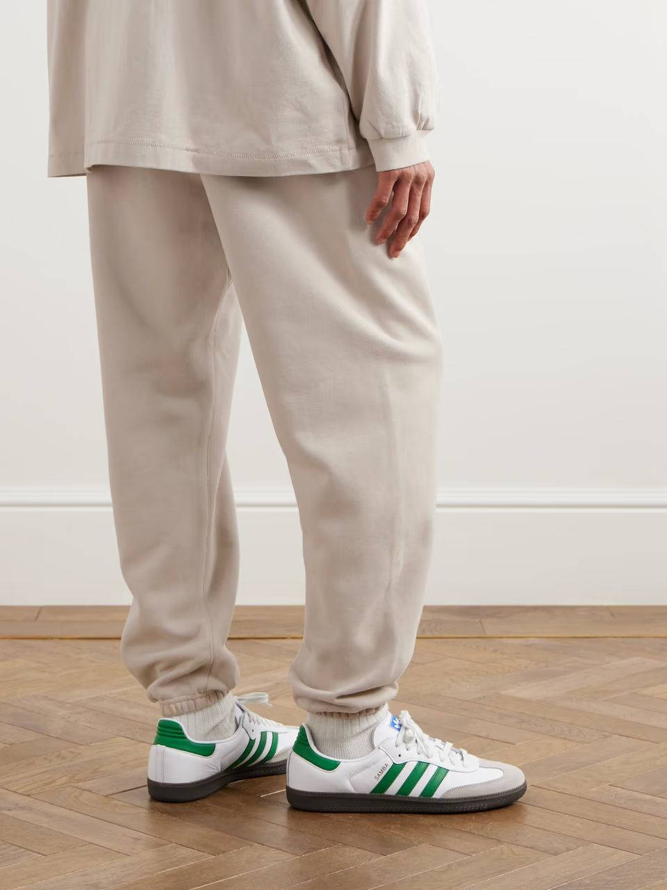 Tapered Logo-Appliquéd Cotton-Blend Jersey Sweatpants